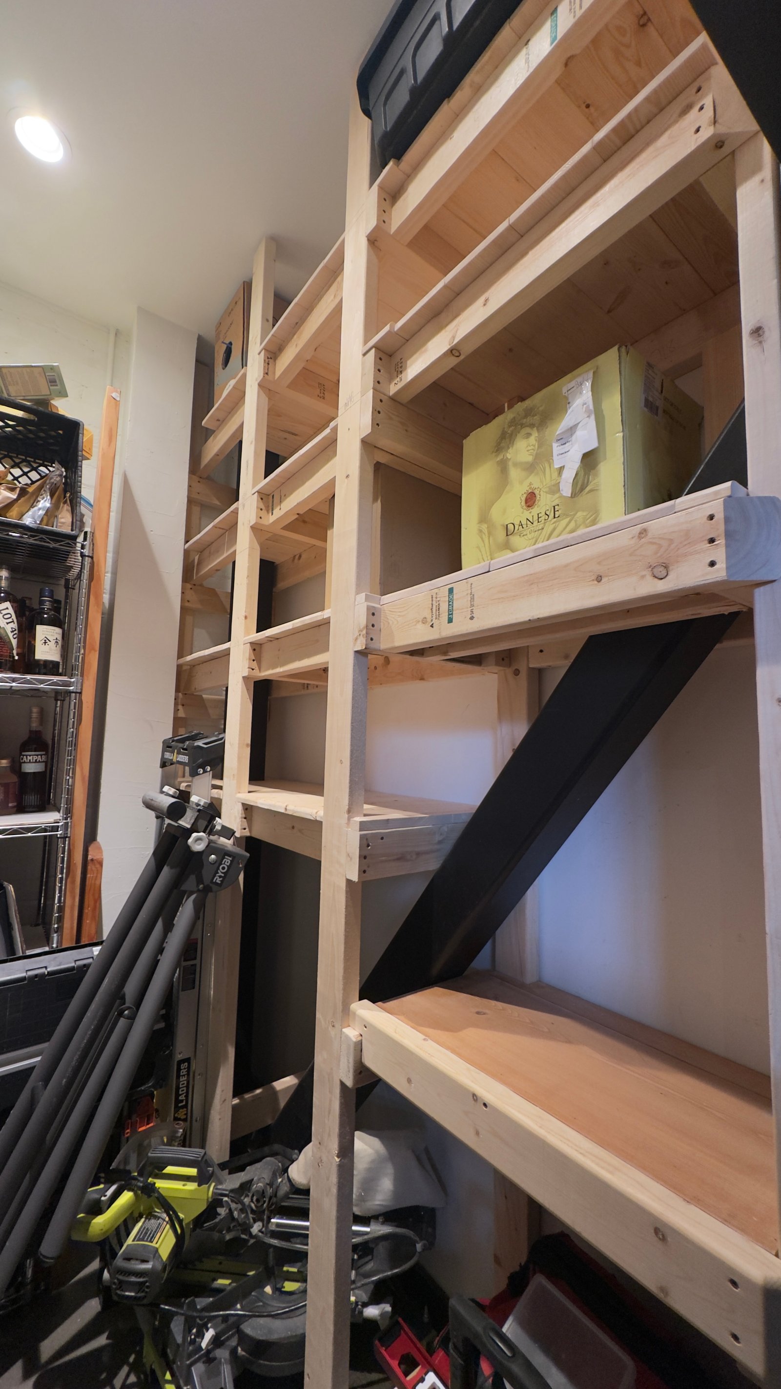 Custom storage shelf construction
